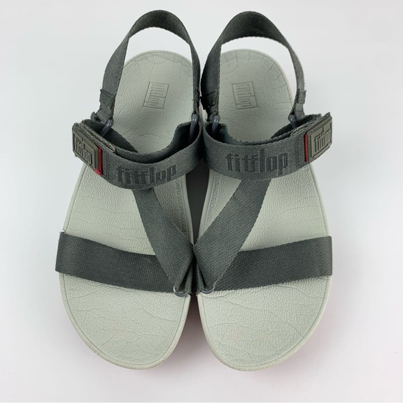 Fitflop Grey Surfa Cross Ankle Heel Strap Sandals 7 - Picture 4 of 13